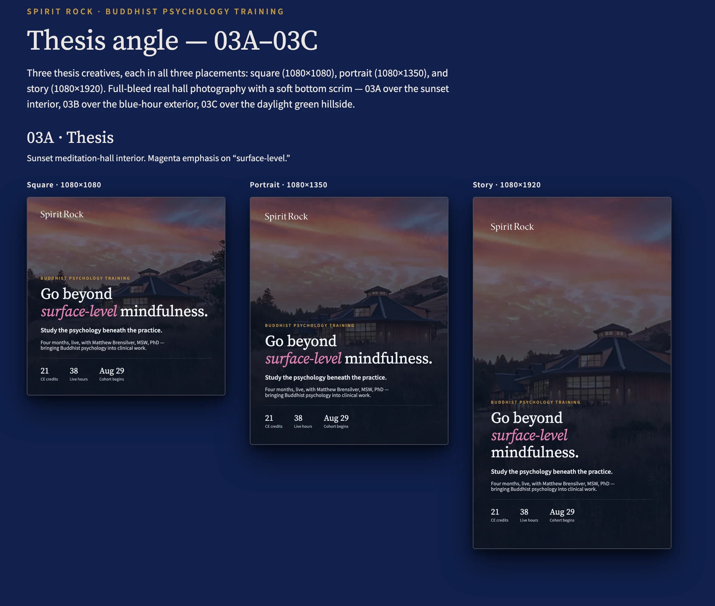 Buddhist Psychology Training — Thesis concept board