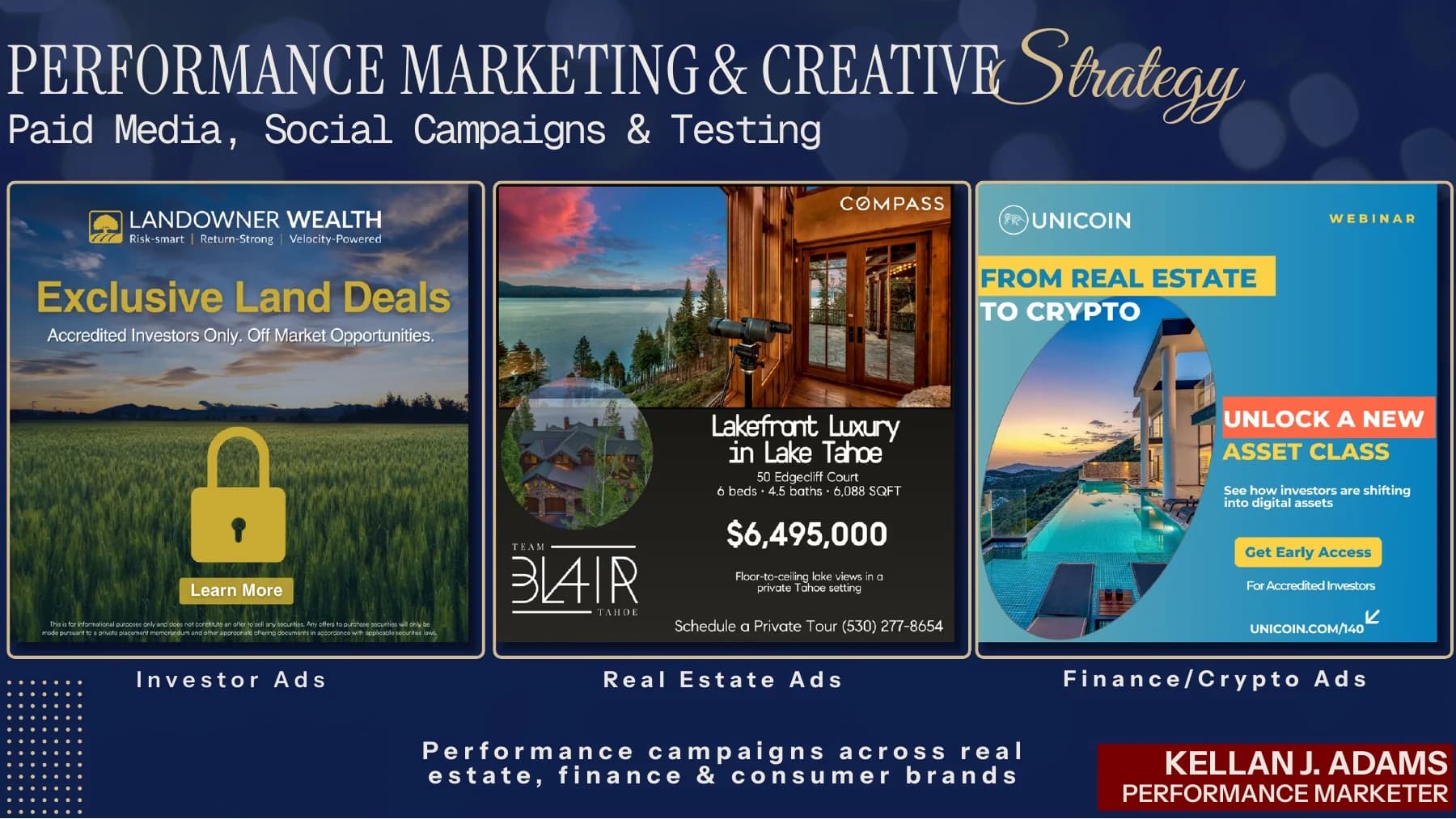 Performance Marketing portfolio — cover slide